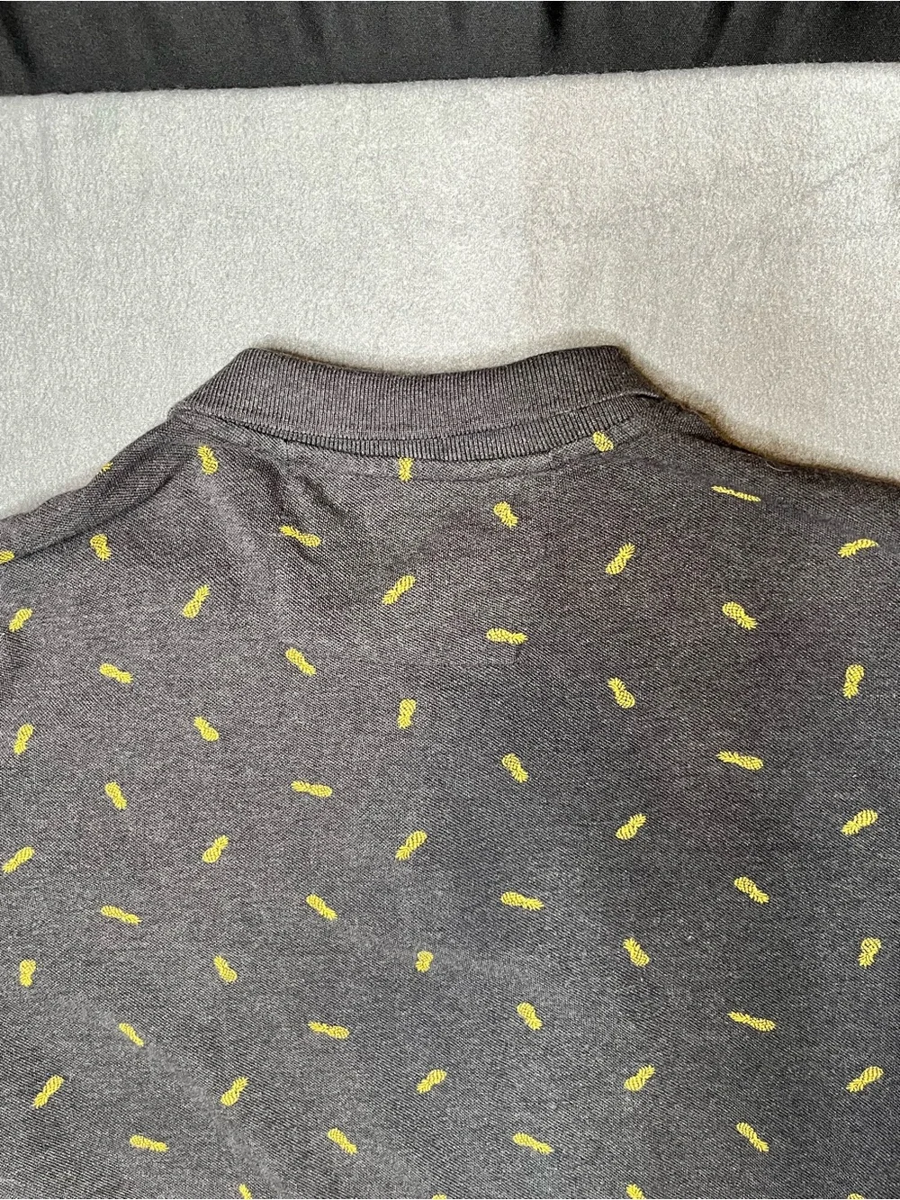 Banana Republic Men’s Charcoal Polo with Yellow Micro Pattern